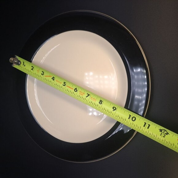 Syracuse China Syralite Black Rim Band Dinner Plate 10-3/4 Inches Stoneware - Picture 4 of 12